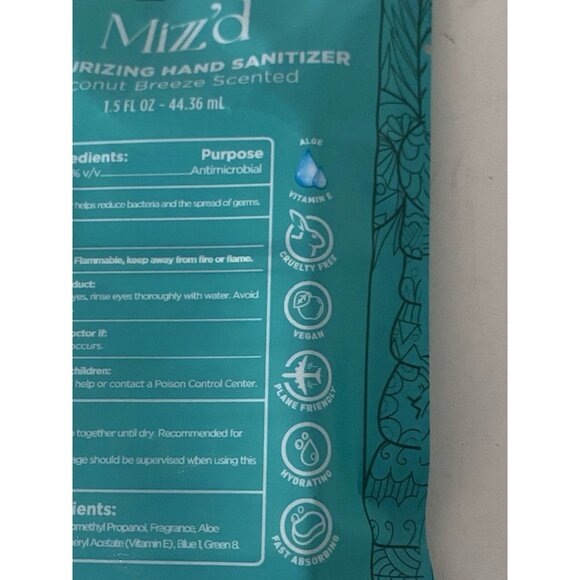 Mizzz’d Scented Hand Sanitizer Spray 1.5 Fl Oz Coconut Breeze Moisturizing NEW - Picture 9 of 11
